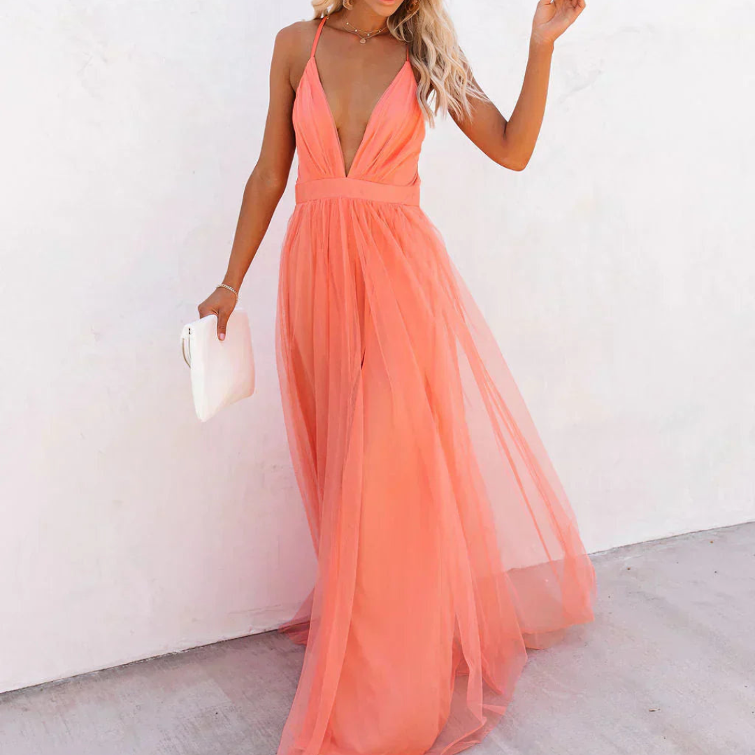 Valentina | Vestido Maxi Lumière Coral