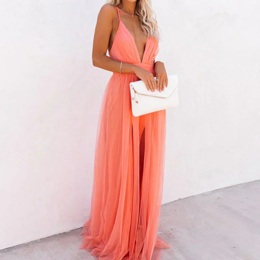 Valentina | Vestido Maxi Lumière Coral